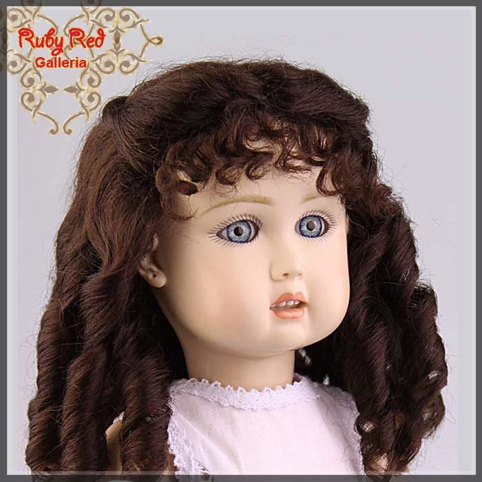 Medium Brown Mohair Wig for 11/5" Bleuette Doll (ED0009M7)