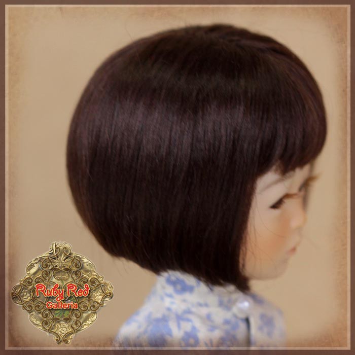 Dark Brown Bob Mohair Wig for 8" Dolls (HD0007D)