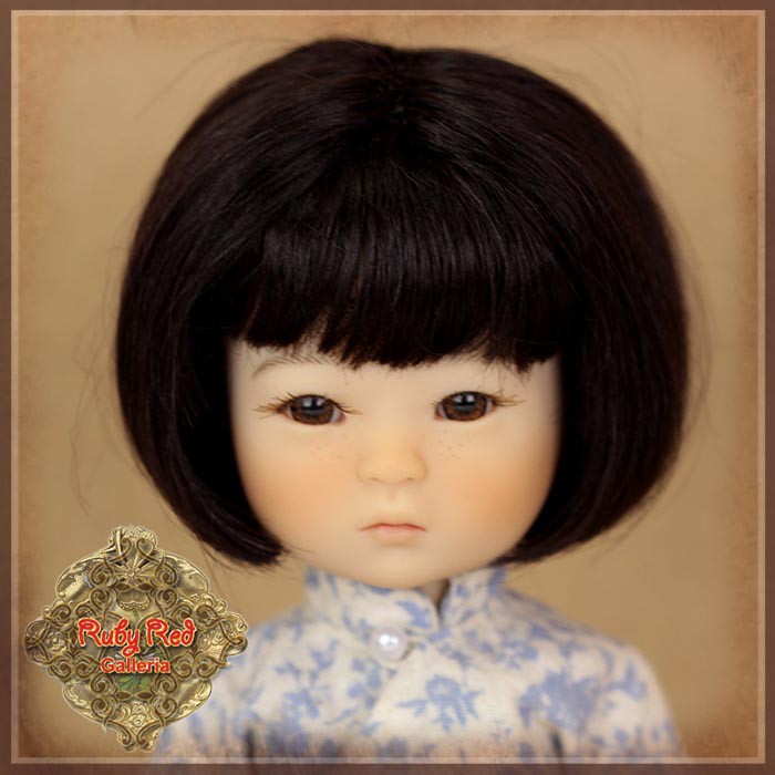 Black Bob Mohair Wig for 8" Dolls (HD0007E)