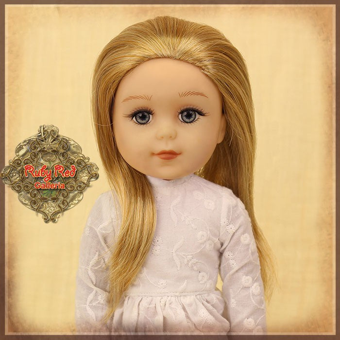 KD0001B Straight Frosted Blonde Parting Wig for 14” Play Girl