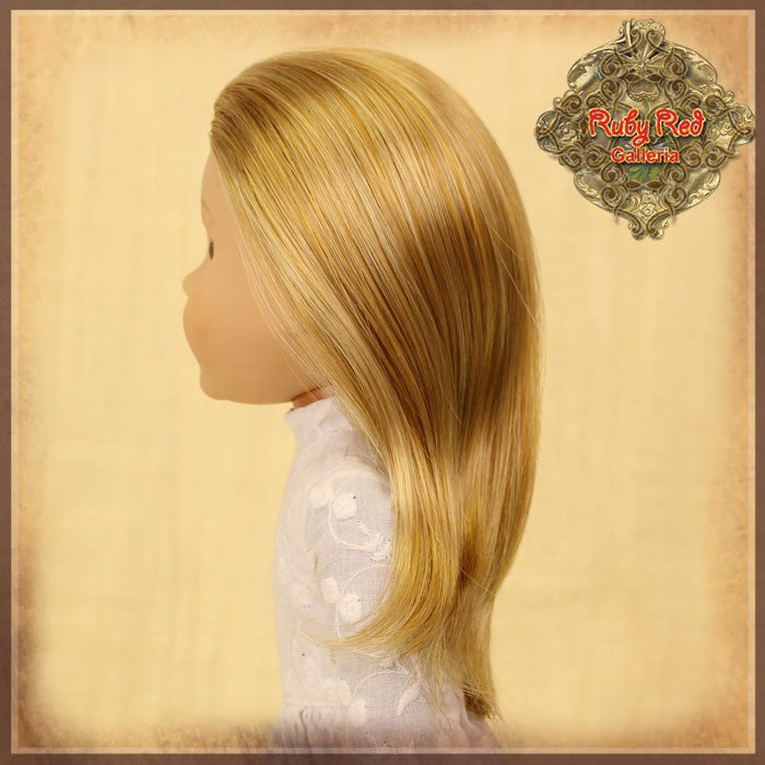 KD0001B Straight Frosted Blonde Parting Wig for 14” Play Girl