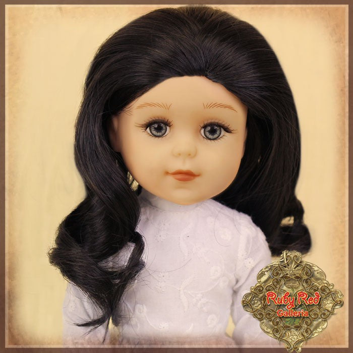 Wavy Black Parting Wig for 14” Play Girl (KD0002A)