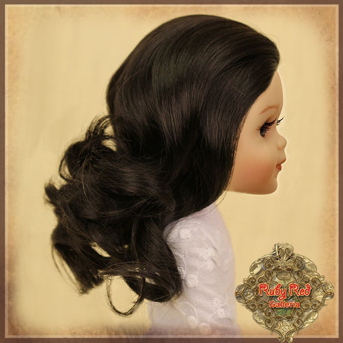 Wavy Black Parting Wig for 14” Play Girl (KD0002A)