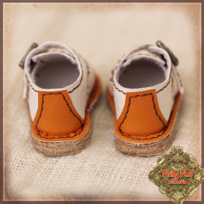 White and Orange Shoes for 8" Dolls (HH0039A)