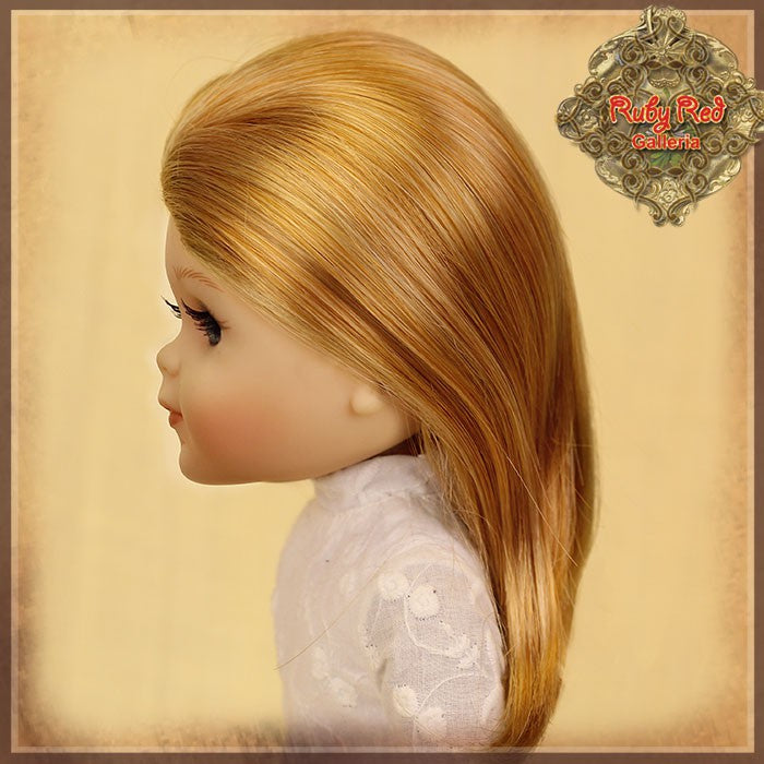 KD0001C Straight Brown Parting Wig for 14” Play Girl