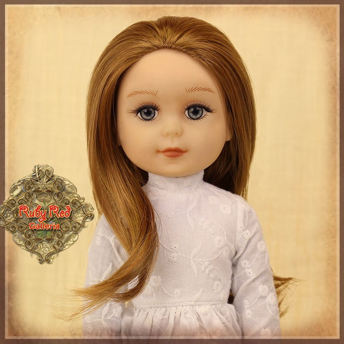 KD0001C Straight Brown Parting Wig for 14” Play Girl