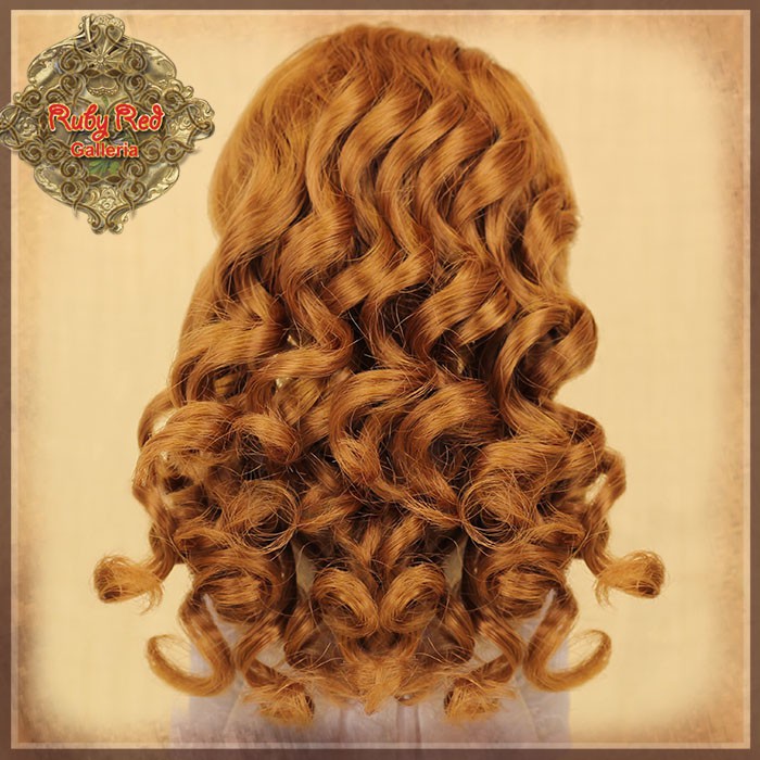 KD0003C Curly Brown Parting Wig for 14” Play Girl