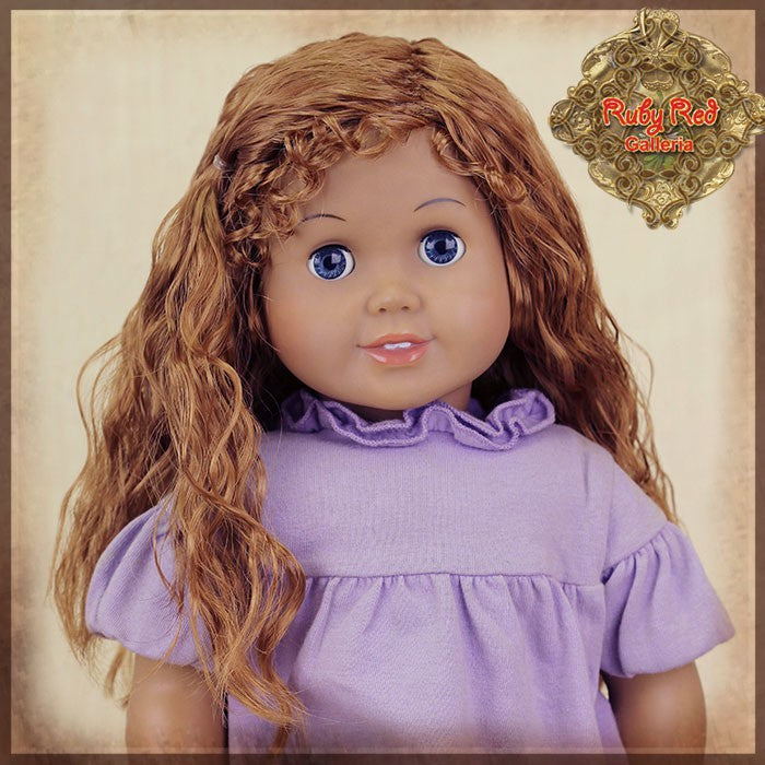 Curly Brown Parting Wig for 18” Play Girl (AD0036C)