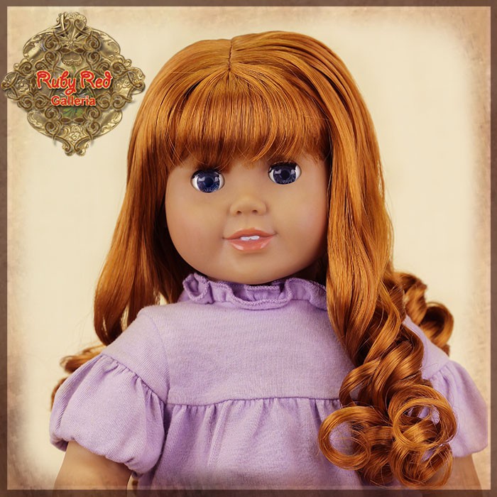 Curly Brown Wig with Bangs for 18” Play Girl (AD0035C)