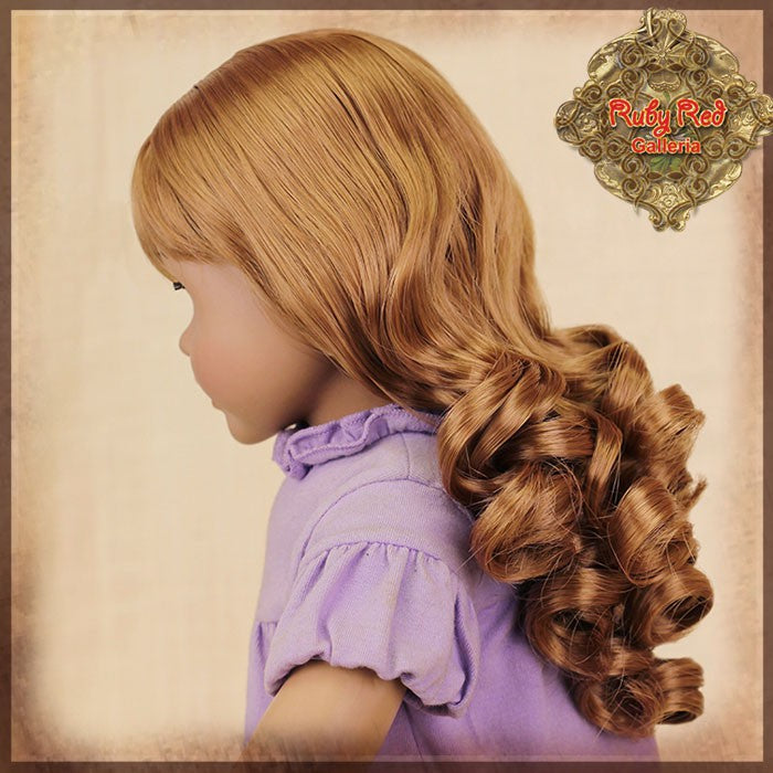 Curly Brown Wig with Bangs for 18” Play Girl (AD0035B)