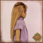 Light Brown Straight Wig with Bow & Bangs for 18” Play Girl (AD0032A)