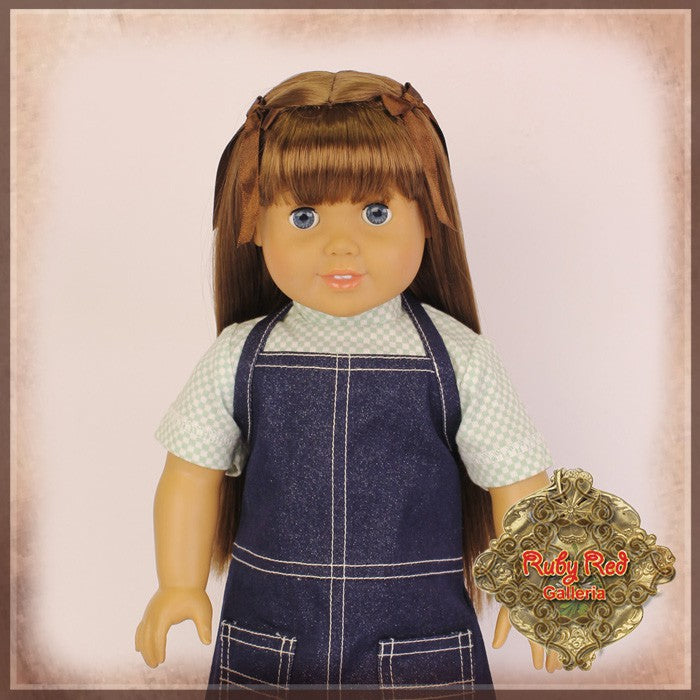 Brown Straight Wig with Bangs for 18” Play Girl (AD0030B)