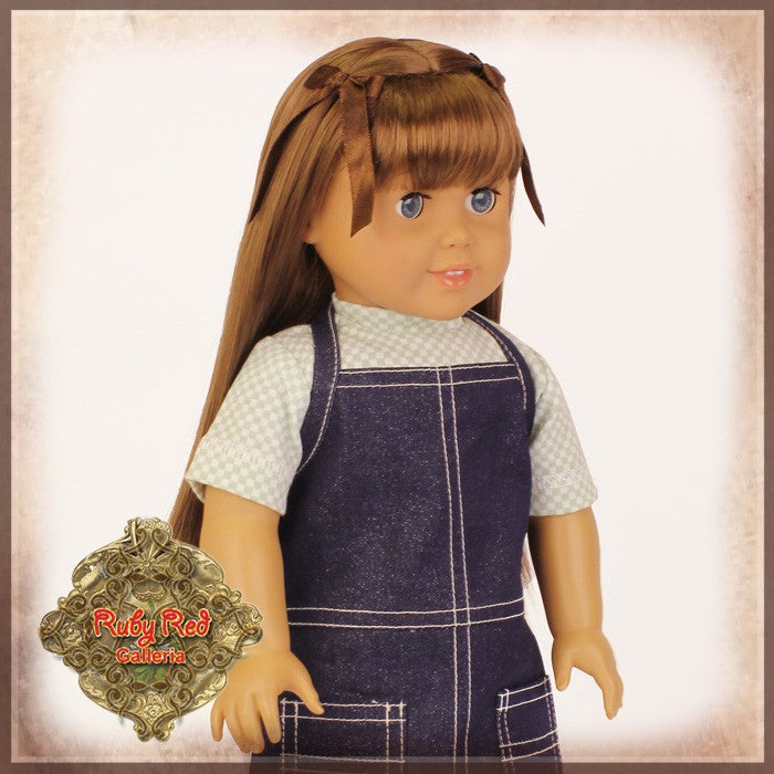 Brown Straight Wig with Bangs for 18” Play Girl (AD0030B)