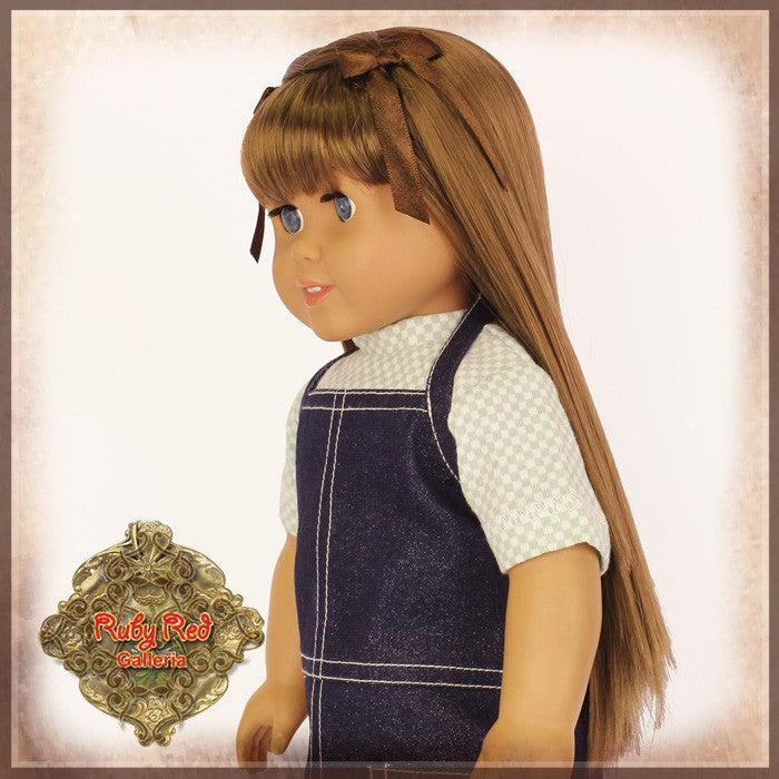 Brown Straight Wig with Bangs for 18” Play Girl (AD0030B)