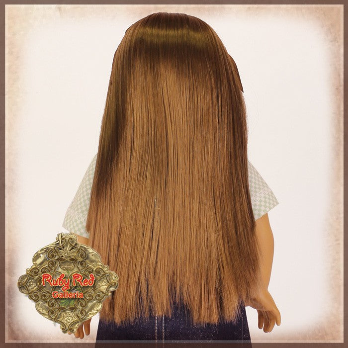 Brown Straight Wig with Bangs for 18” Play Girl (AD0030B)