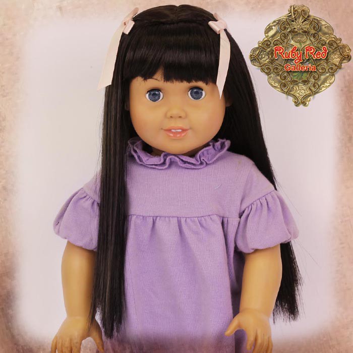 Dark Brown Straight Wig with Bangs for 18” Play Girl (AD0030A)