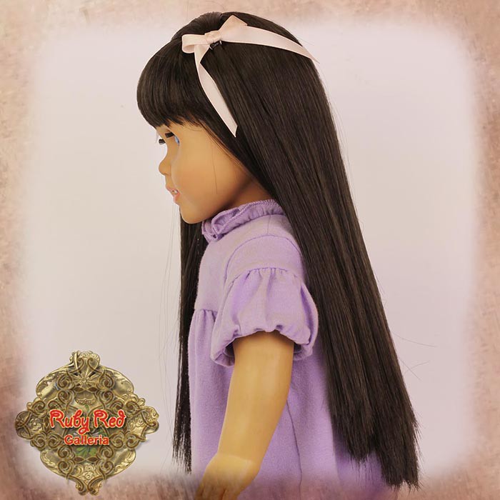 Dark Brown Straight Wig with Bangs for 18” Play Girl (AD0030A)