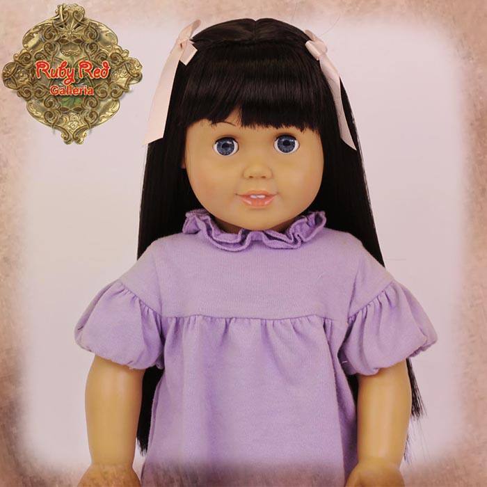 Dark Brown Straight Wig with Bangs for 18” Play Girl (AD0030A)
