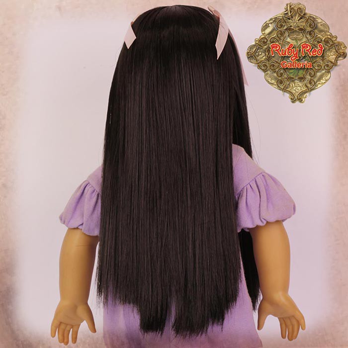 Dark Brown Straight Wig with Bangs for 18” Play Girl (AD0030A)