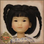 Black with Braids Mohair Wig for 8" Dolls (HD0009A)