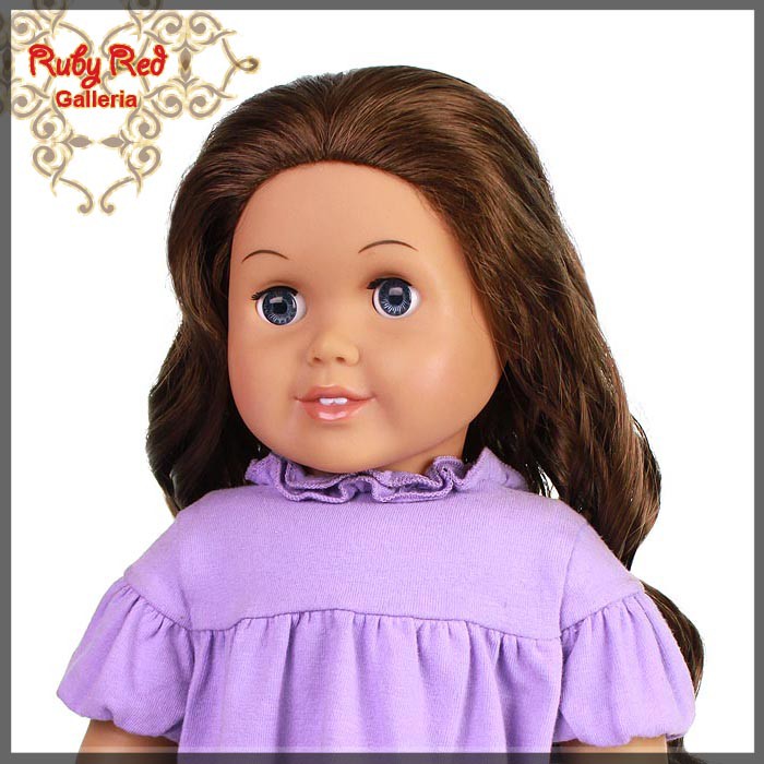Curly Brunette Parting Wig for 18" Girl (AD0012E)