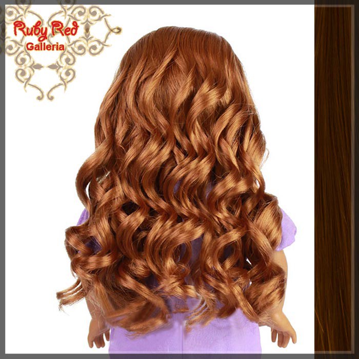 Curly Brunette Parting Wig for 18" Girl (AD0012E)