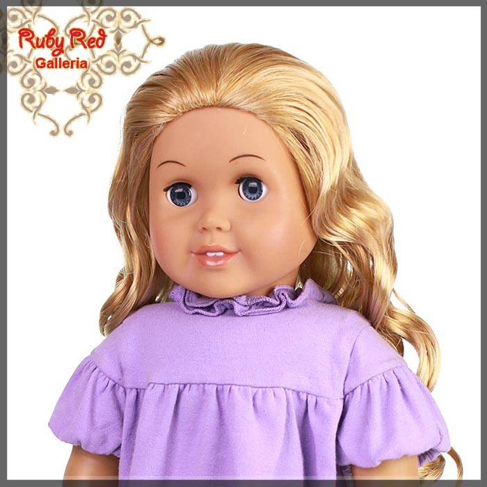 Curly Frosted Blonde Parting Wig for 18" Girl (AD0012D)