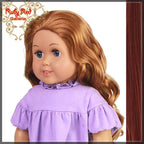 Curly Dark Auburn Parting Wig for 18" Girl (AD0012C)