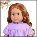 AD0012B Curly Auburn Parting Wig for 18" Girl