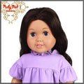 Curly Dark Brown Parting Wig for 18" Girl (AD0012A)