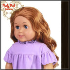 Curly Dark Brown Parting Wig for 18" Girl (AD0012A)