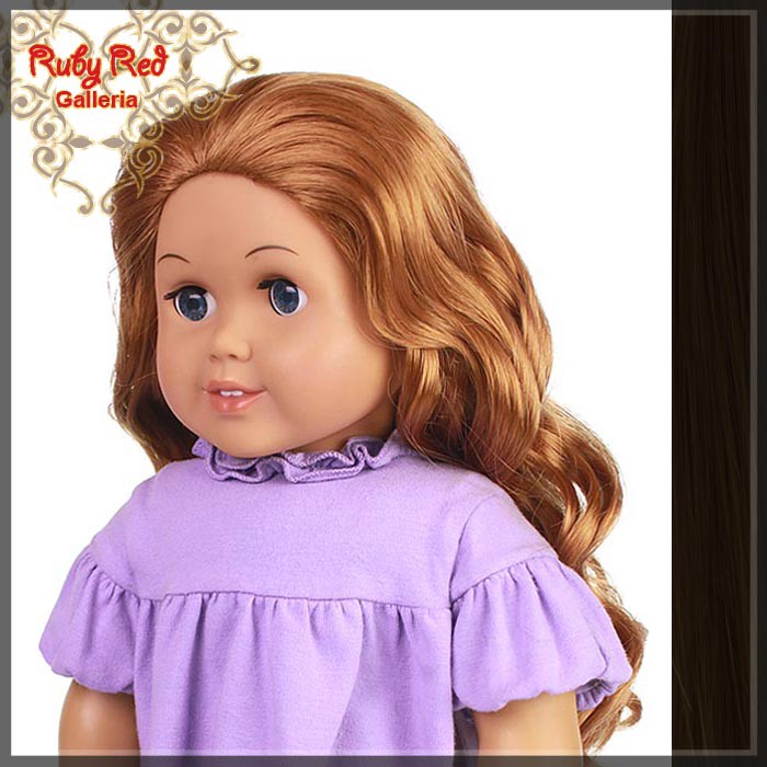 Curly Dark Brown Parting Wig for 18" Girl (AD0012A)