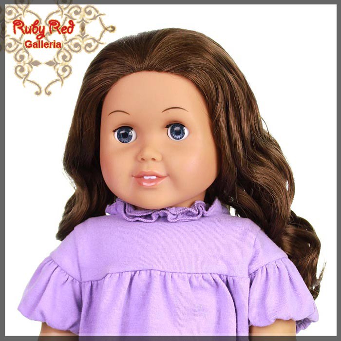Curly Brunette Parting Wig for 18" Girl (AD0011E)
