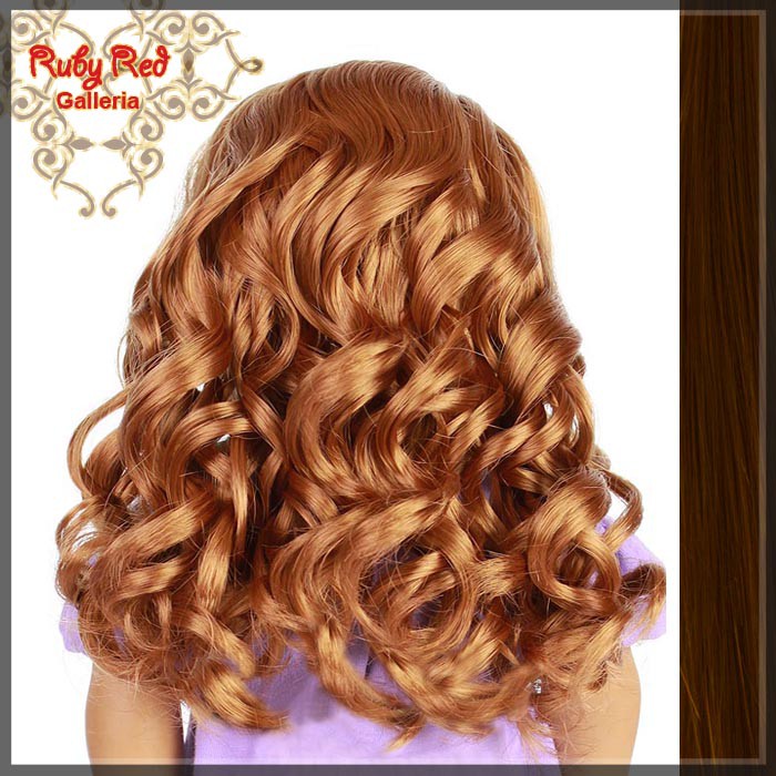 Curly Brunette Parting Wig for 18" Girl (AD0011E)