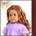 Curly Dark Auburn Parting Wig for 18" Girl (AD0011C)
