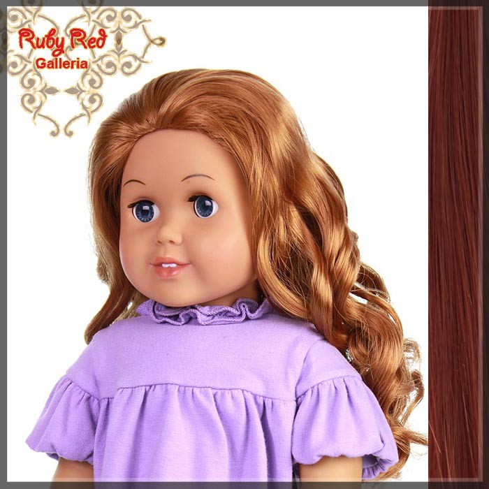 Curly Dark Auburn Parting Wig for 18" Girl (AD0011C)