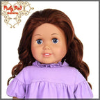 Curly Dark Auburn Parting Wig for 18" Girl (AD0011C)