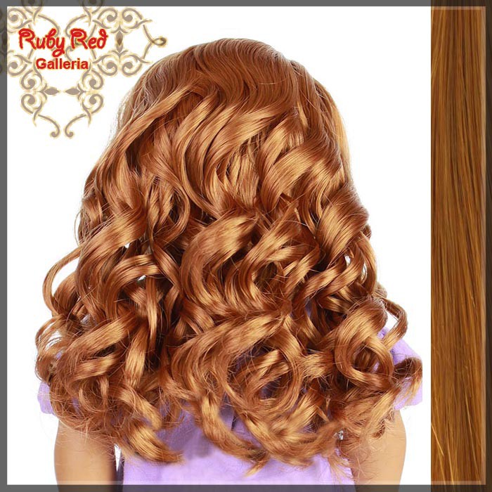 Curly Auburn Parting Wig for 18" Girl (AD0011B)
