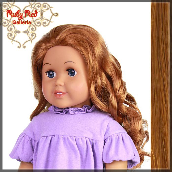 Curly Auburn Parting Wig for 18" Girl (AD0011B)
