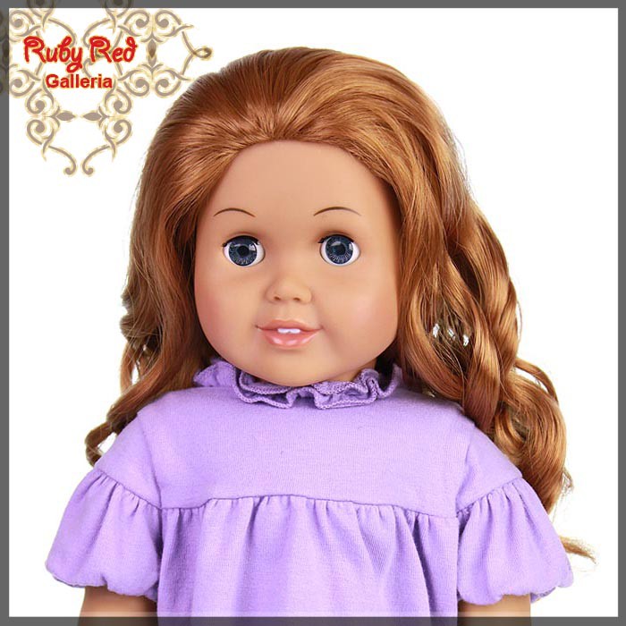Curly Auburn Parting Wig for 18" Girl (AD0011B)
