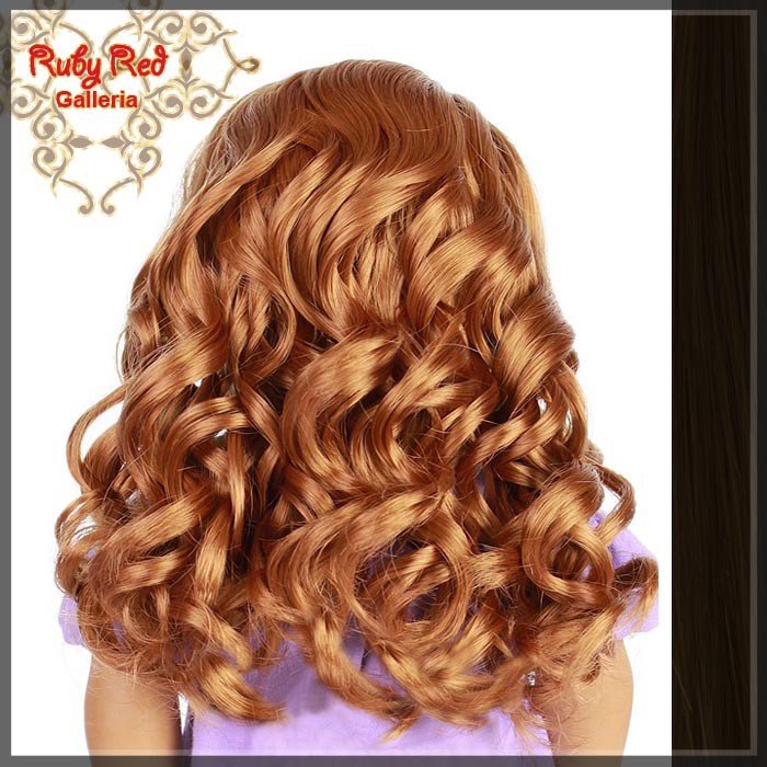 Curly Dark Brown Parting Wig for 18" Girl (AD0011A)