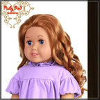 Curly Dark Brown Parting Wig for 18" Girl (AD0011A)