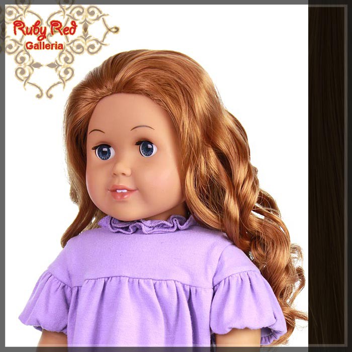 Curly Dark Brown Parting Wig for 18" Girl (AD0011A)