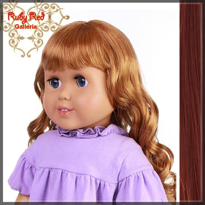 Curly Dark Auburn Bang Wig for 18" Girl (AD0010C)