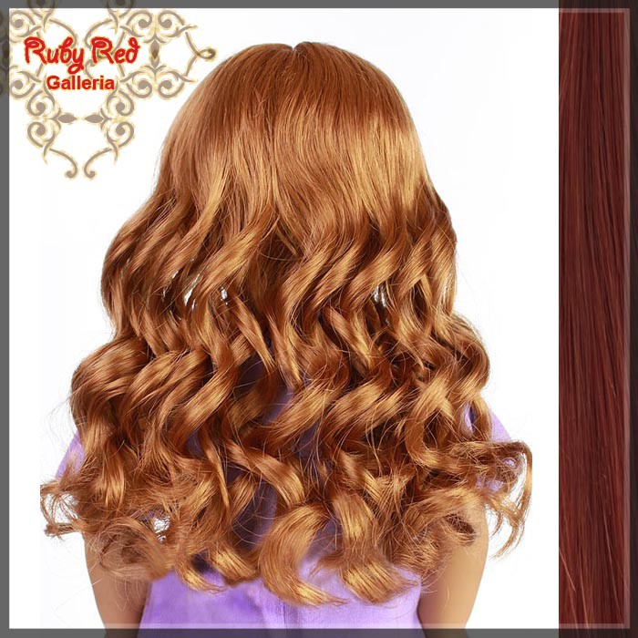 Curly Dark Auburn Bang Wig for 18" Girl (AD0010C)