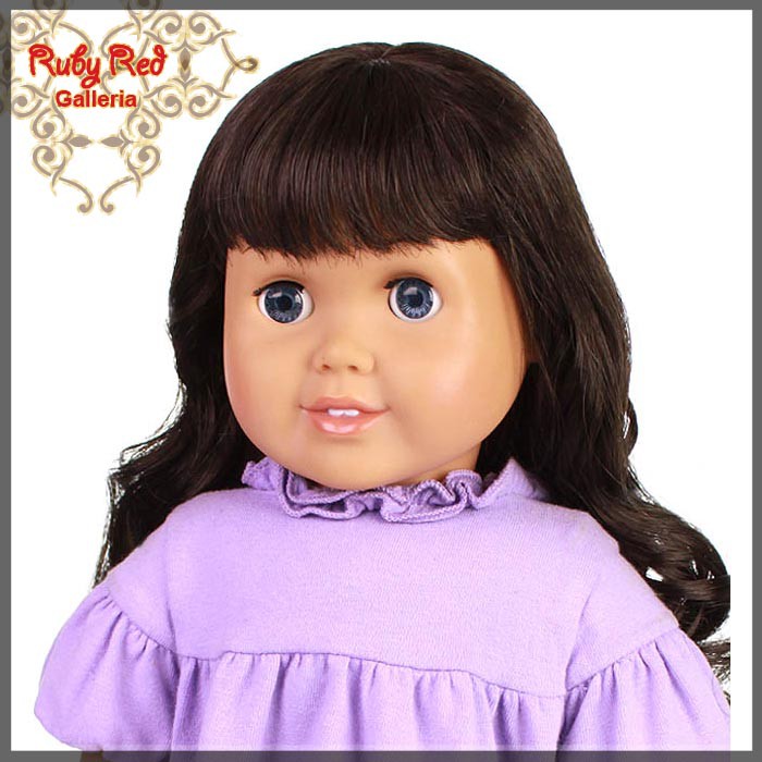 Curly Dark Brown Bang Wig for 18" Girl (AD0010A)