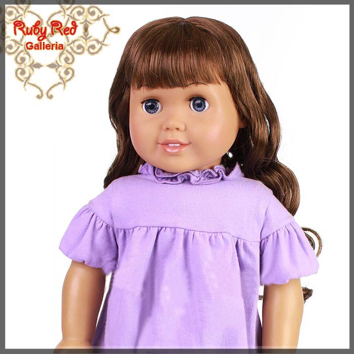 Curly Brunette Bang Wig for 18" Girl (AD0009E)