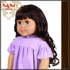 Curly Brunette Bang Wig for 18" Girl (AD0009E)