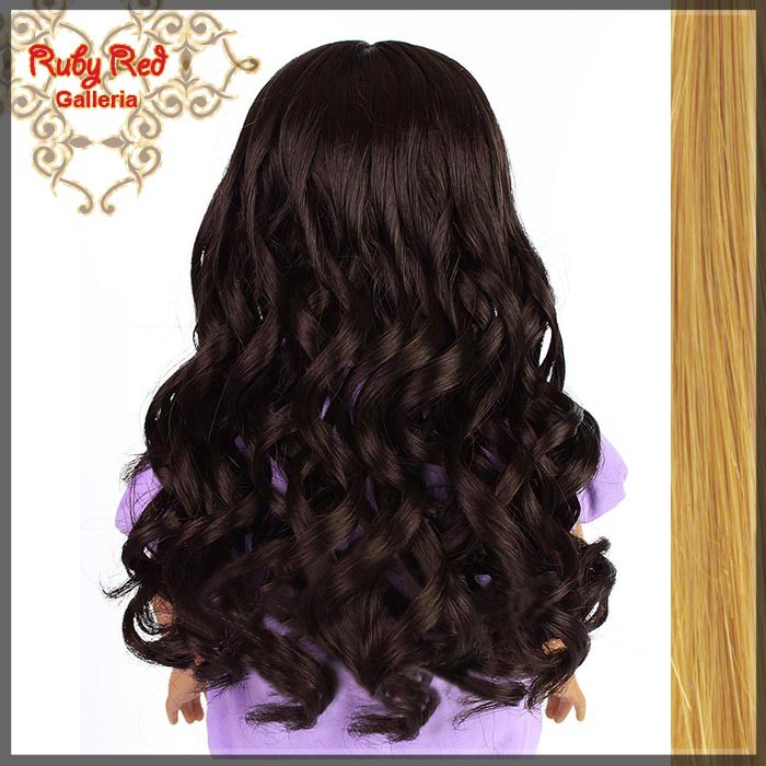 Curly Frosted Blonde Bang Wig for 18" Girl (AD0009D)