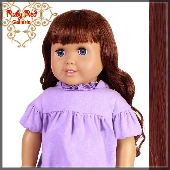 Curly Dark Auburn Bang Wig for 18" Girl (AD0009C)